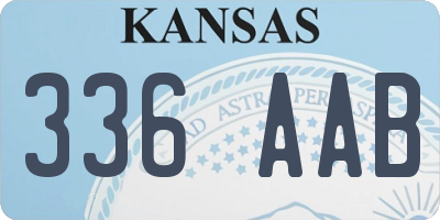 KS license plate 336AAB