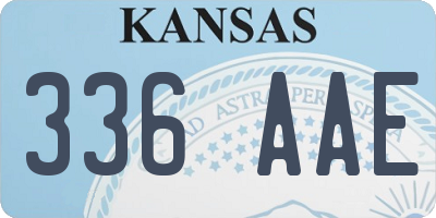 KS license plate 336AAE