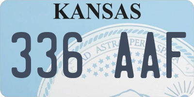 KS license plate 336AAF