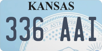 KS license plate 336AAI
