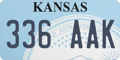 KS license plate 336AAK