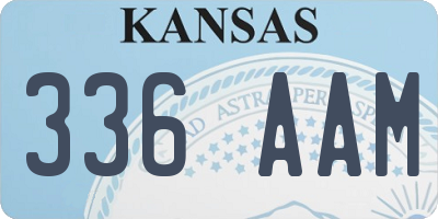 KS license plate 336AAM