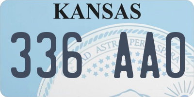 KS license plate 336AAO