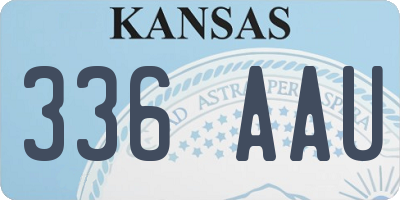 KS license plate 336AAU