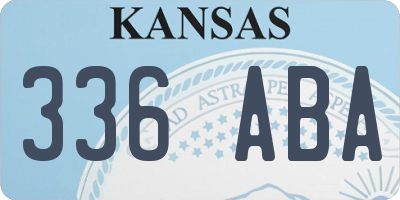 KS license plate 336ABA