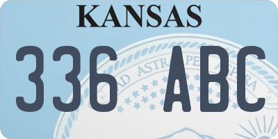 KS license plate 336ABC