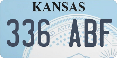 KS license plate 336ABF