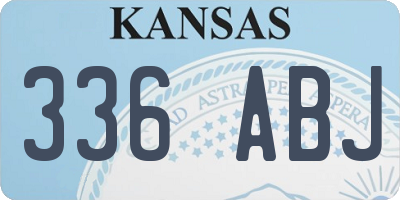 KS license plate 336ABJ