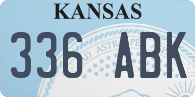 KS license plate 336ABK