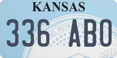 KS license plate 336ABO