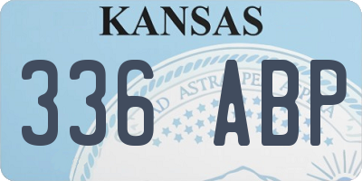 KS license plate 336ABP