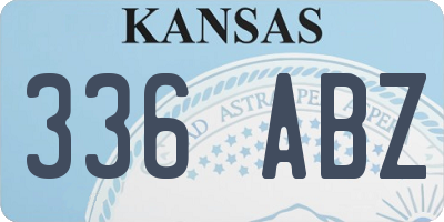 KS license plate 336ABZ