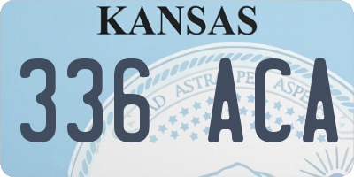 KS license plate 336ACA