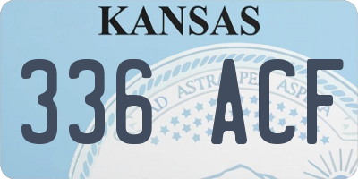 KS license plate 336ACF
