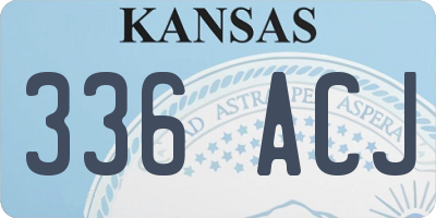 KS license plate 336ACJ