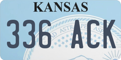 KS license plate 336ACK