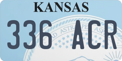 KS license plate 336ACR