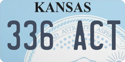 KS license plate 336ACT