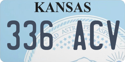 KS license plate 336ACV