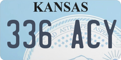 KS license plate 336ACY