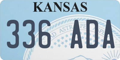 KS license plate 336ADA