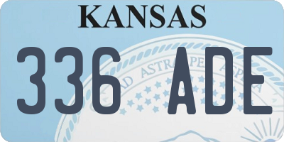 KS license plate 336ADE