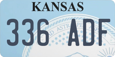 KS license plate 336ADF