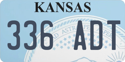 KS license plate 336ADT