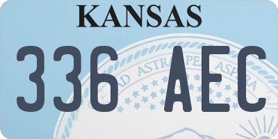KS license plate 336AEC