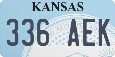 KS license plate 336AEK