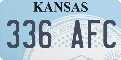 KS license plate 336AFC