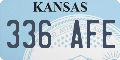 KS license plate 336AFE