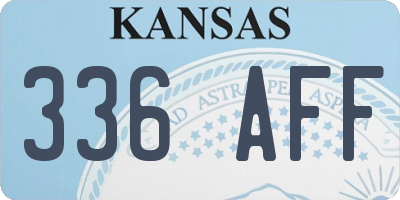 KS license plate 336AFF