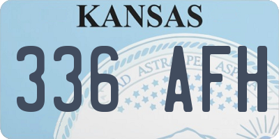KS license plate 336AFH