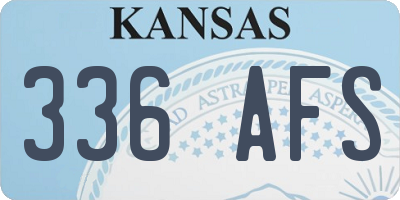 KS license plate 336AFS