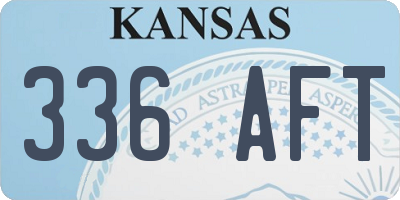 KS license plate 336AFT