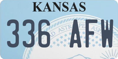 KS license plate 336AFW
