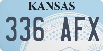 KS license plate 336AFX