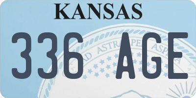 KS license plate 336AGE