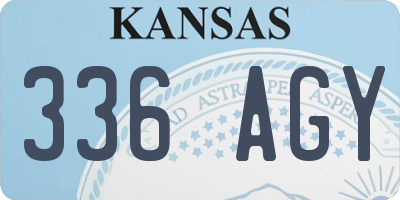 KS license plate 336AGY