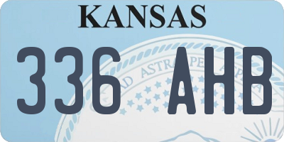 KS license plate 336AHB