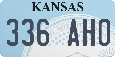 KS license plate 336AHO