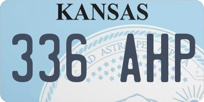 KS license plate 336AHP