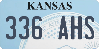 KS license plate 336AHS