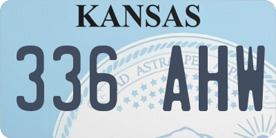 KS license plate 336AHW
