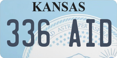 KS license plate 336AID