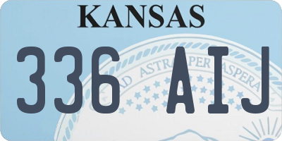 KS license plate 336AIJ