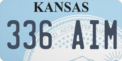 KS license plate 336AIM
