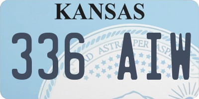 KS license plate 336AIW