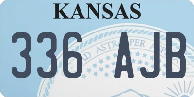 KS license plate 336AJB